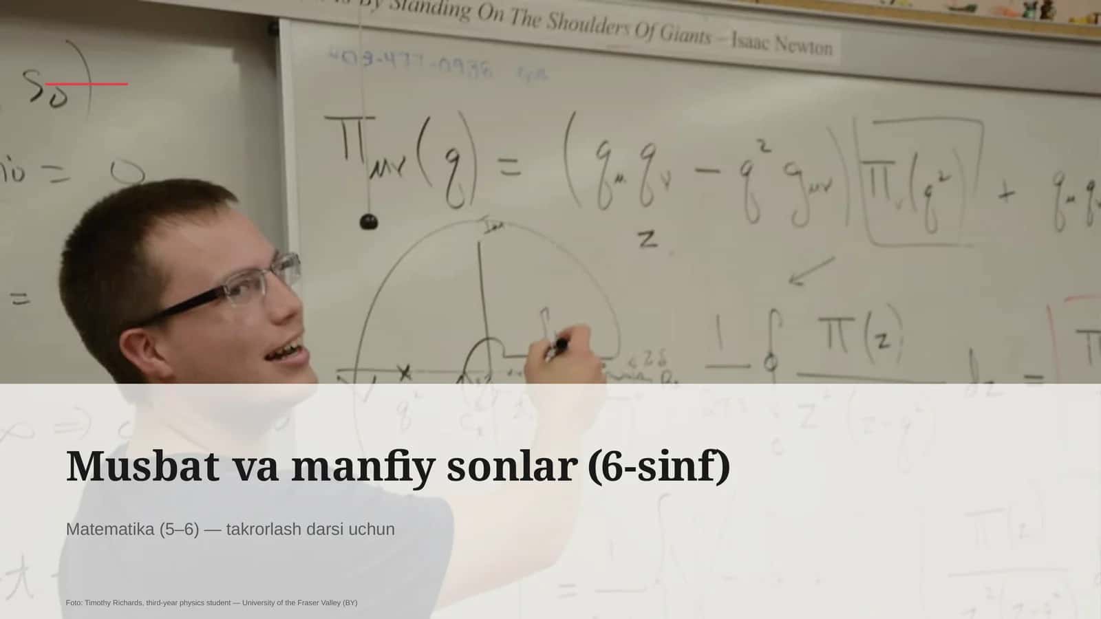 Musbat va manfiy sonlar (6-sinf) 1
