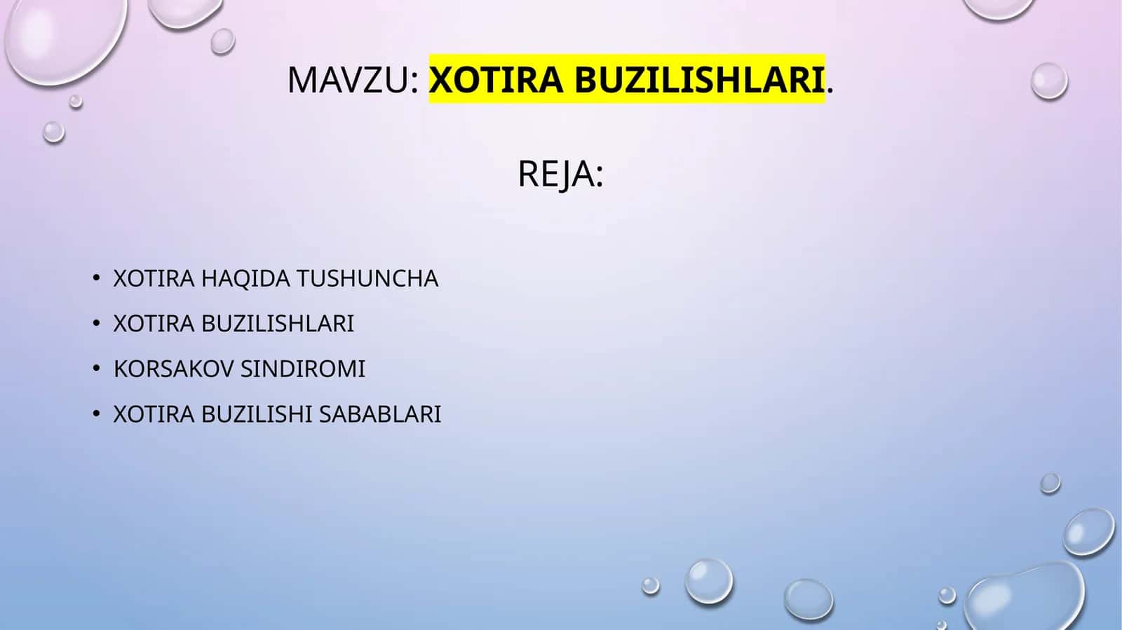 Xotirabuzi Ishlari 1