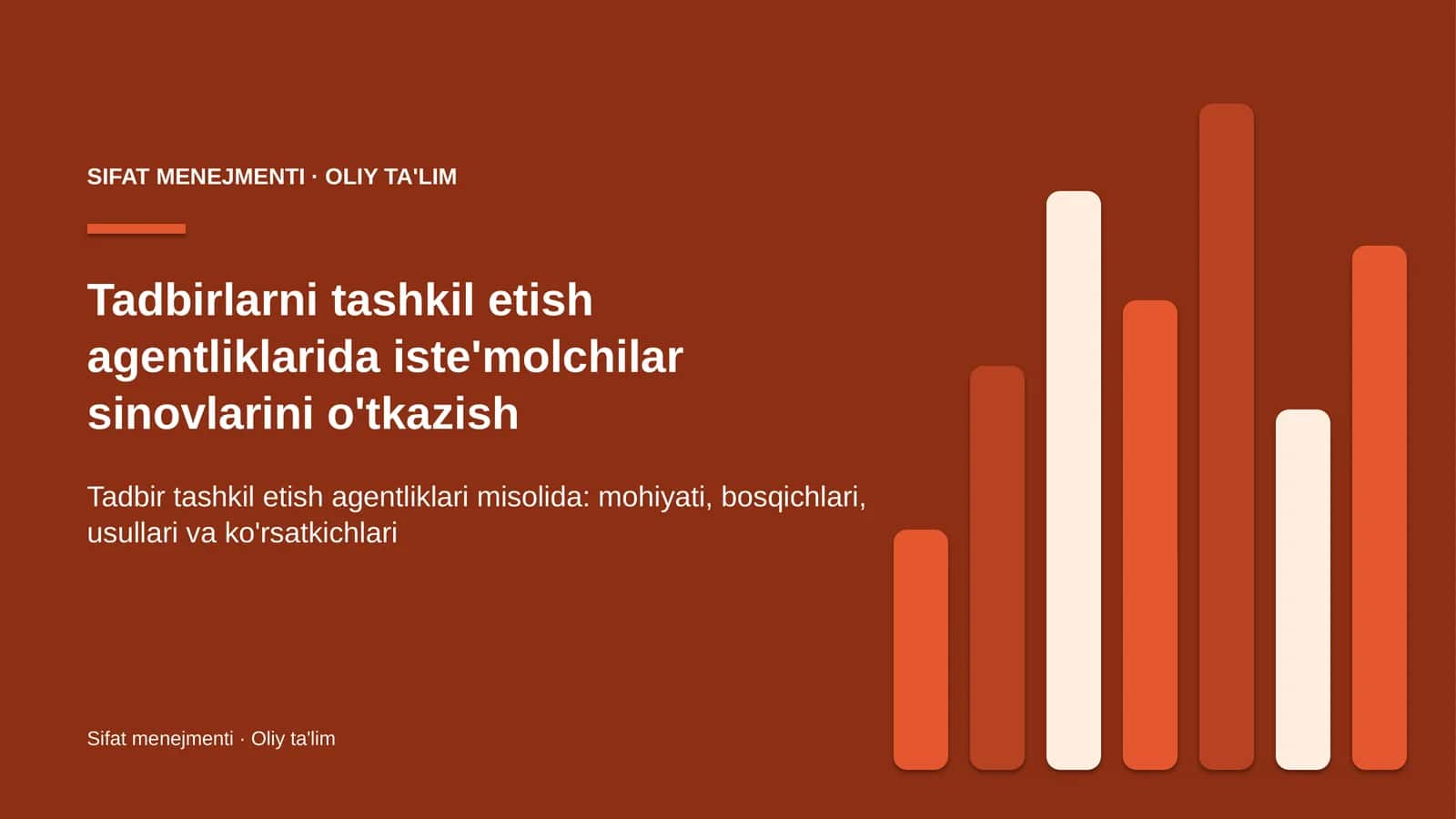 tadbirlarni tashkil etish agentliklarida iste'molchilar sinovlarini o'tkazish 6595 1