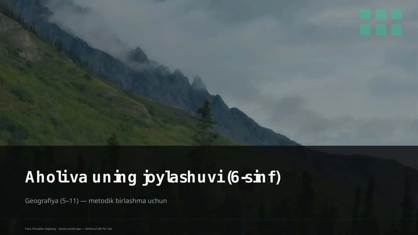 Aholi va uning joylashuvi (6-sinf) 1