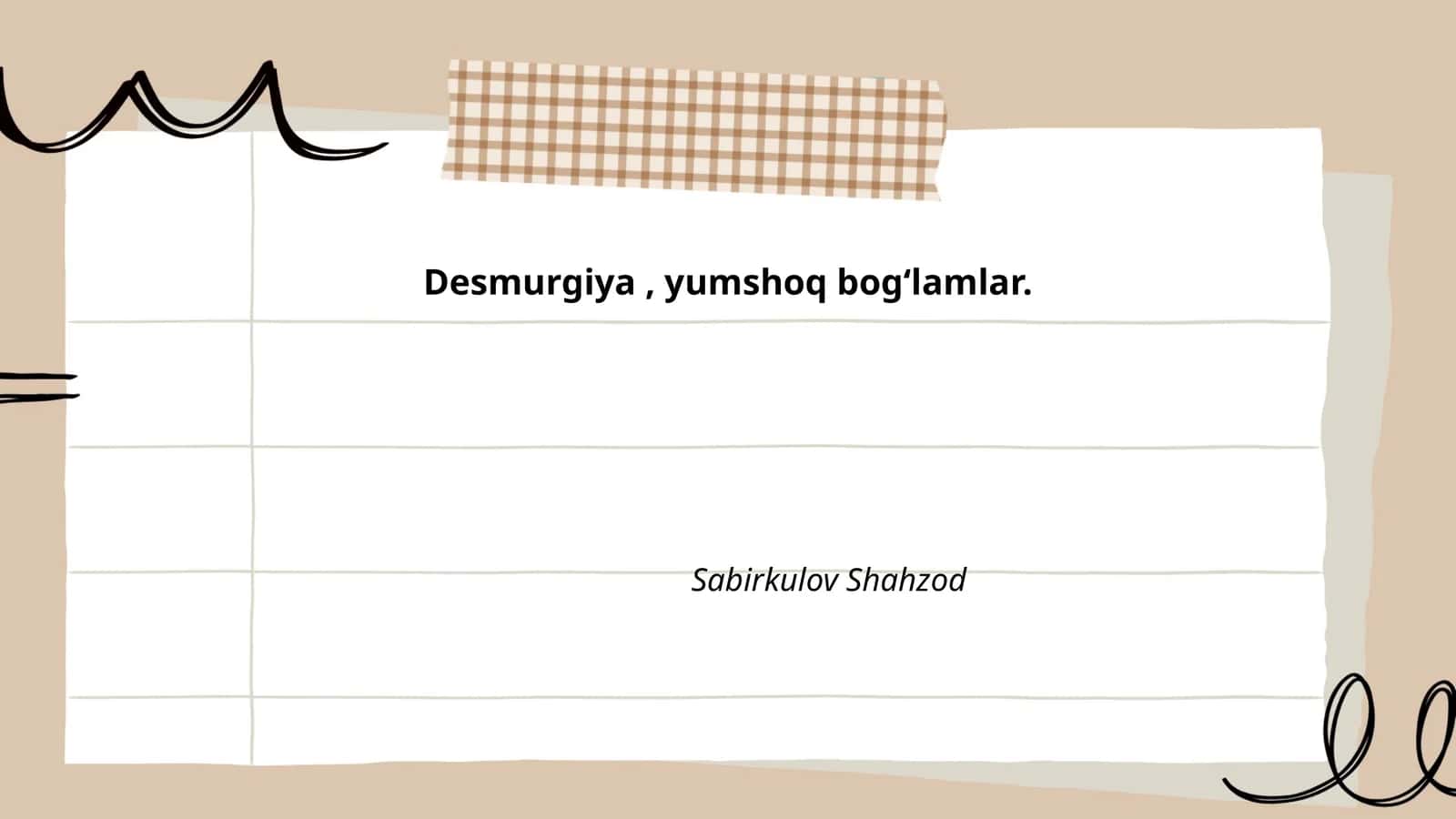 Desmurgiya asoslari 1