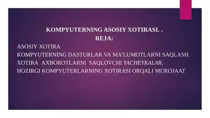 Asosiy xotira 1