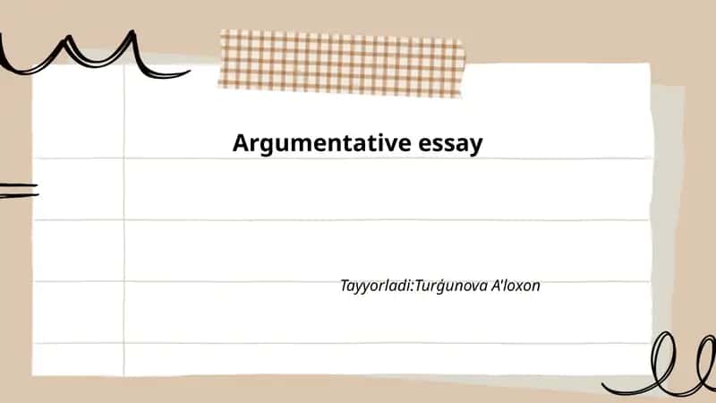 Argumentative essay 1