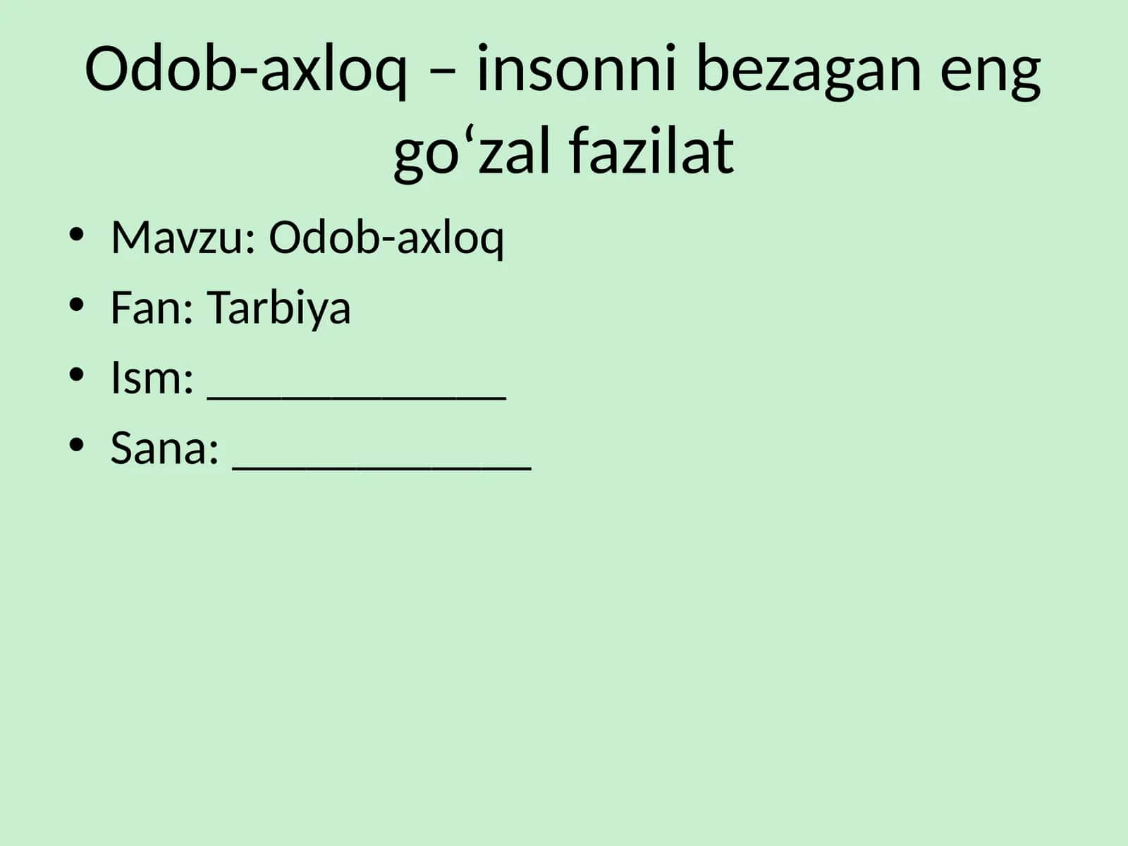 Odob-axloq 1