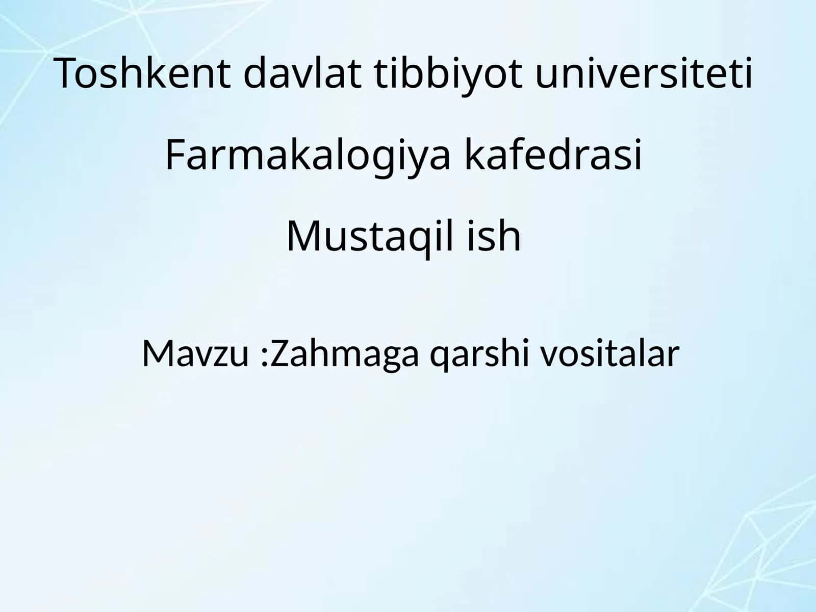 Zahm (Sifilis) ga qarshi vositalar 1
