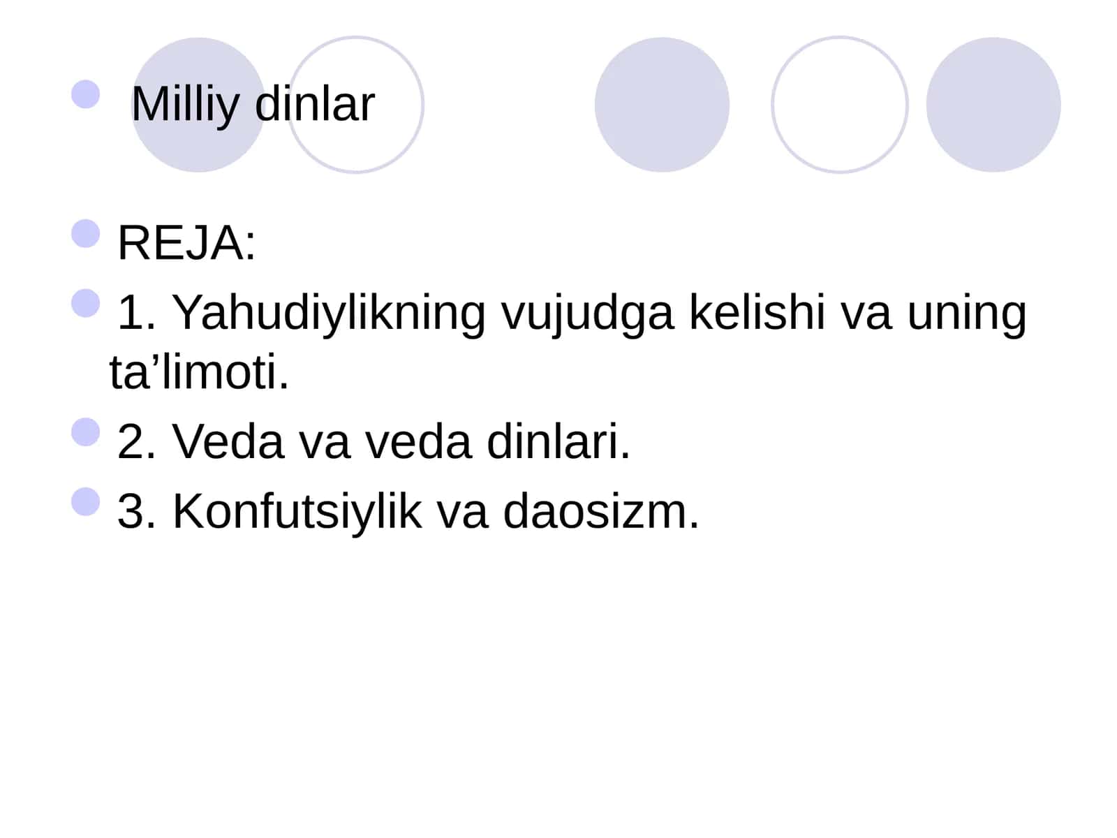 Milliy dinlar 1