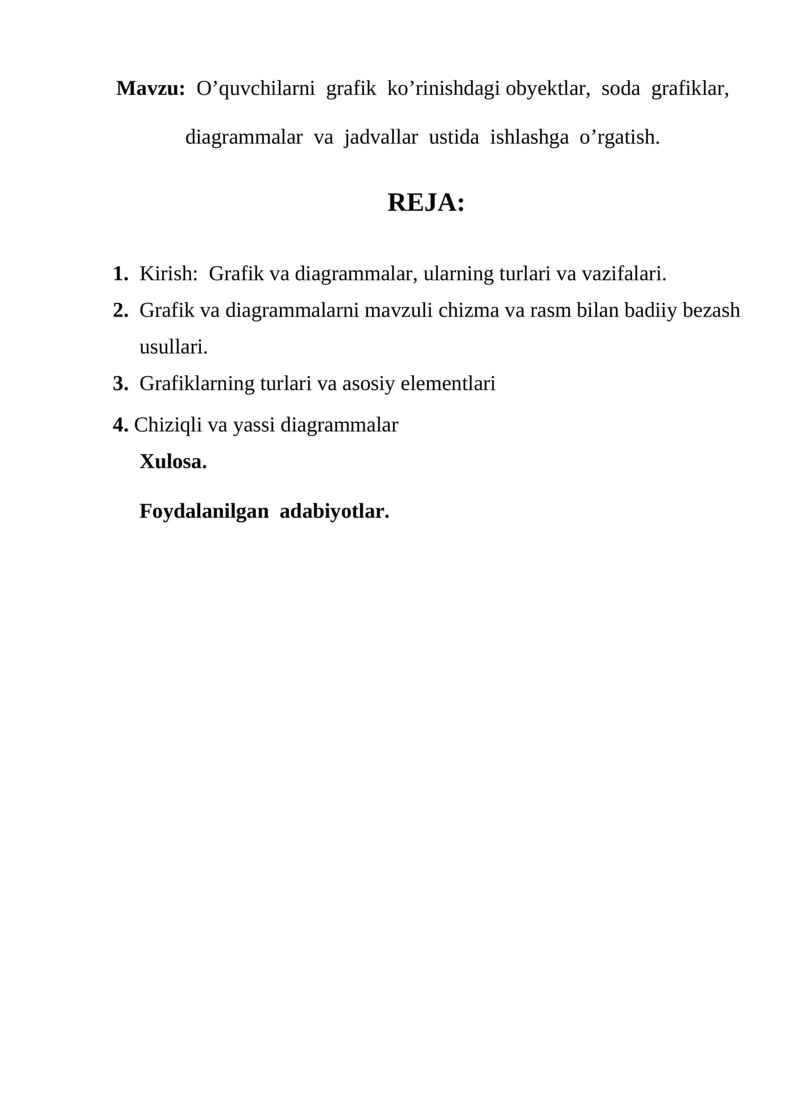 Grafik va diagrammalar ustida ishlashning asosiy prinsiplari 1