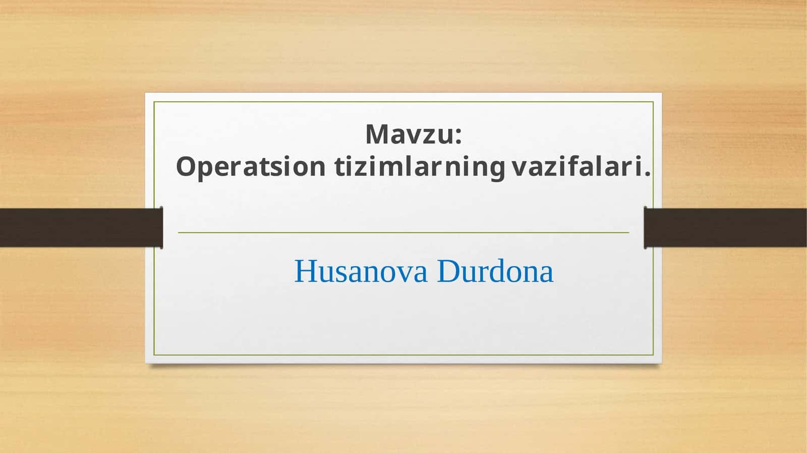 Operatsion tizimning vazifalari 1