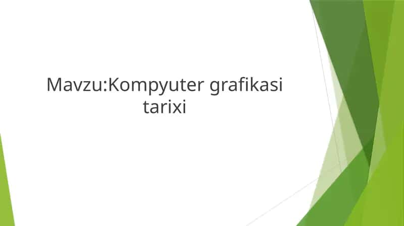 Kompyuter grafikasi tarixi 1
