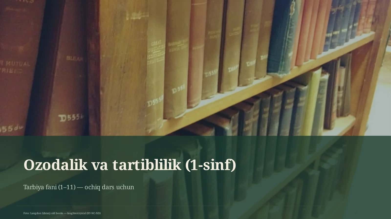 Tartibi va Ozodlik (1-Sinf) 1