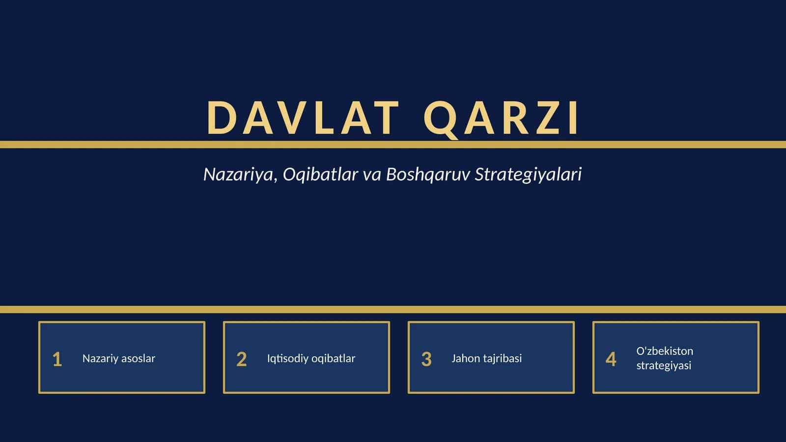 DAVLAT QARZI 1