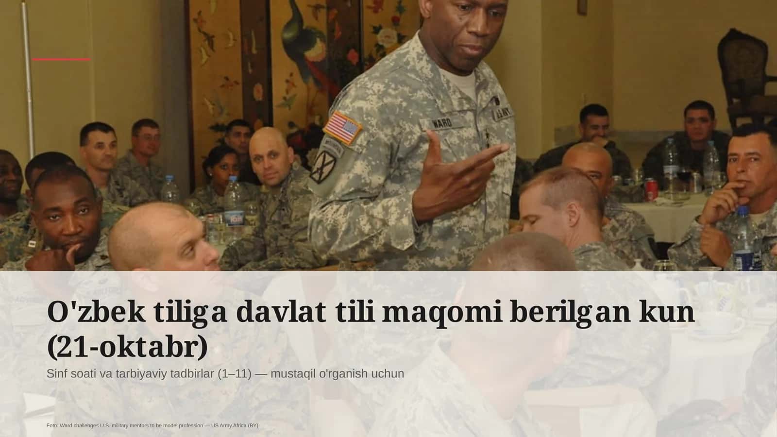 O'zbek tiliga davlat tili maqomi berilgan kun (21-oktabr) 1