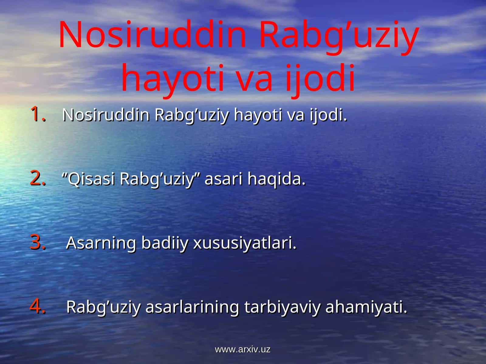 Nosiruddin Rabg’uziy hayoti va ijodi 1