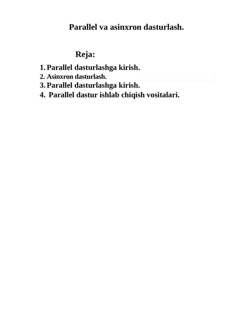 Asinxron dasturlash 1