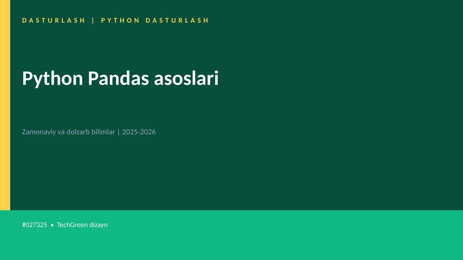 Python Pandas asoslari 1