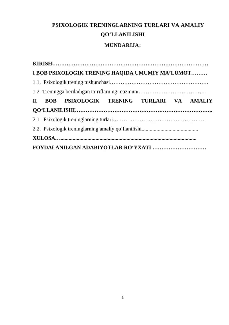 Рsixоlоgik trеninglаrning turlаri vа аmаliy qоʻllаnilishi 1