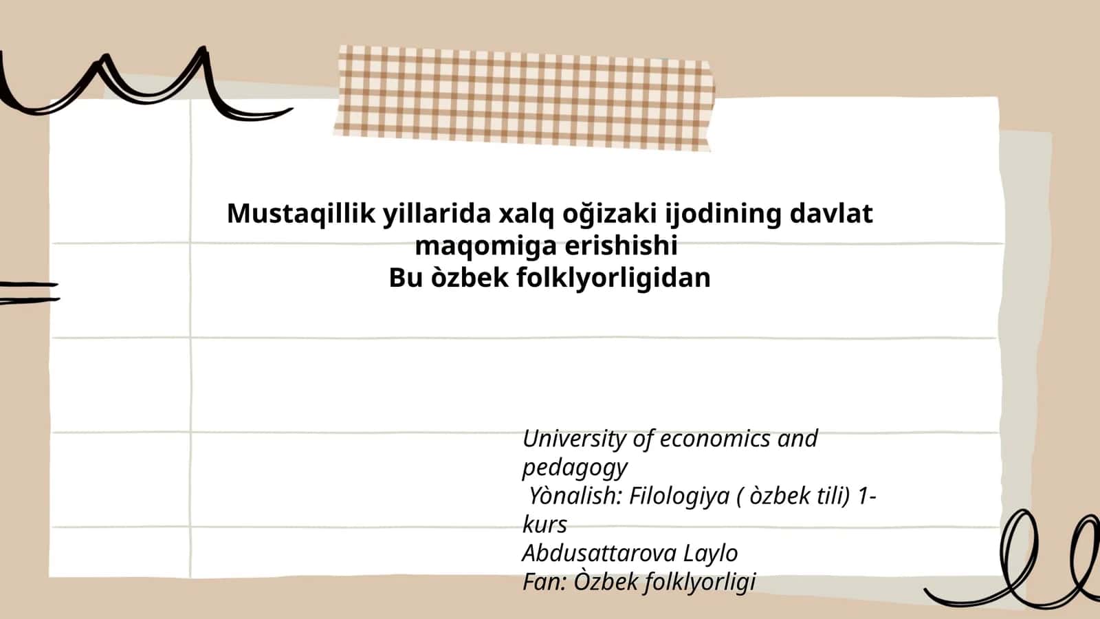 Mustaqillik yillarida xalq oğizaki ijodining davlat maqomiga erishishi 1