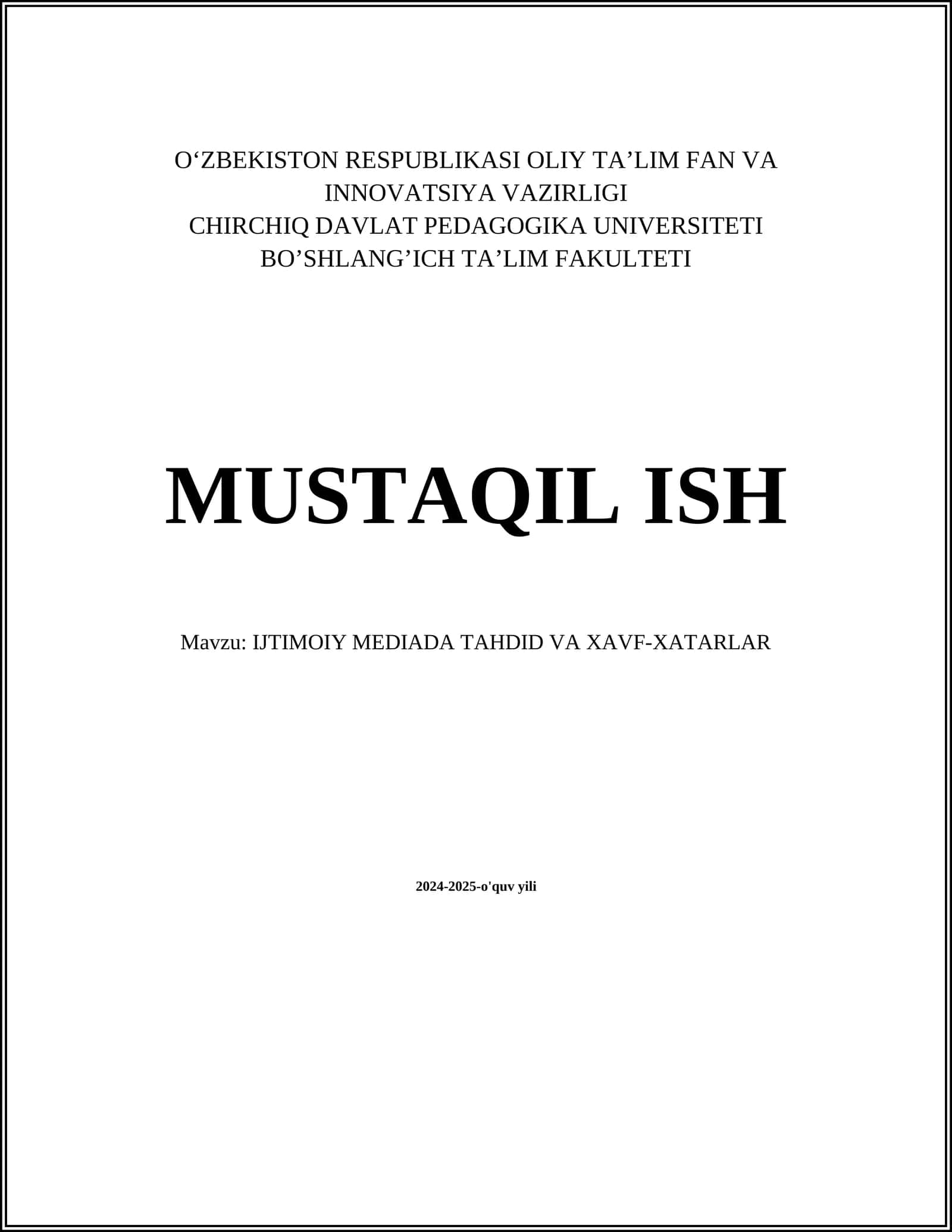 IJTIMOIY MEDIADA TAHDID VA XAVF-XATARLAR 1