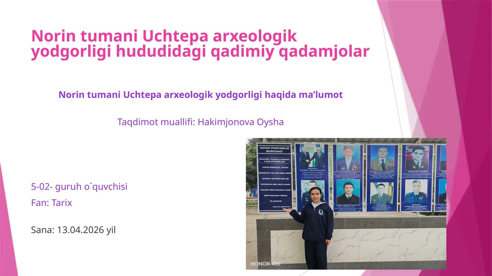 Norin tumani Uchtepa arxeologik yodgorligihaqidama’lumot 1