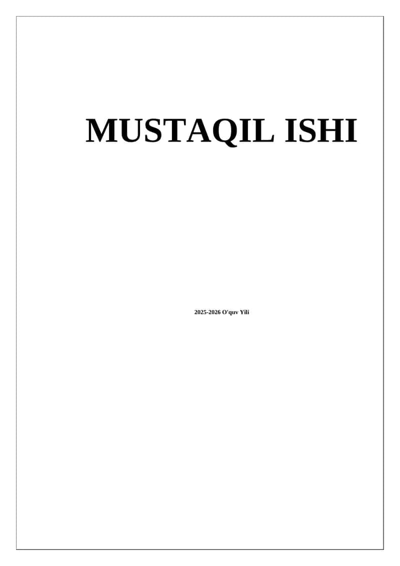 MUSTAQIL ISHI 1