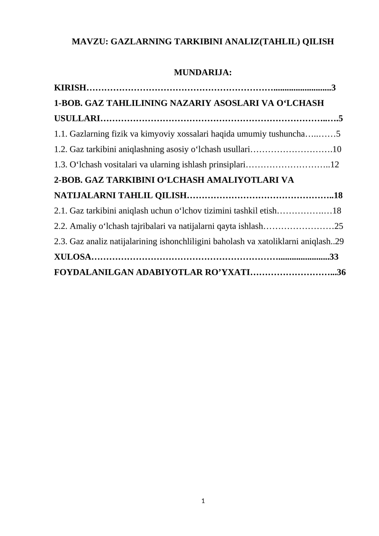 GAZLARNING TARKIBINI ANALIZ(TAHLIL) QILISH 1