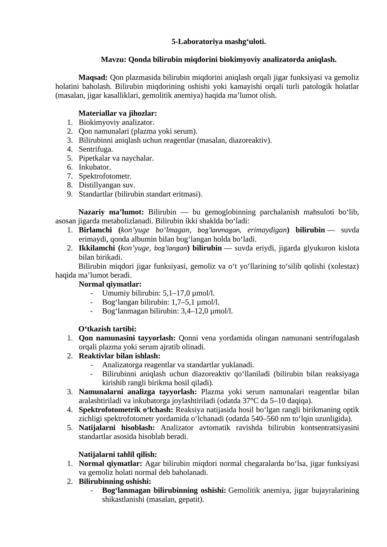 Laboratoriya mashg‘uloti 1