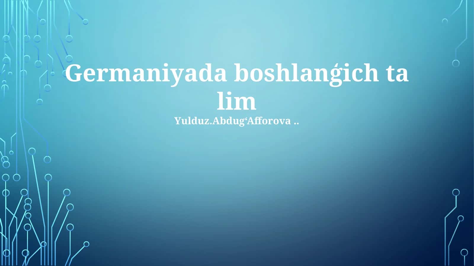 Germaniyada boshlanģich ta lim 1