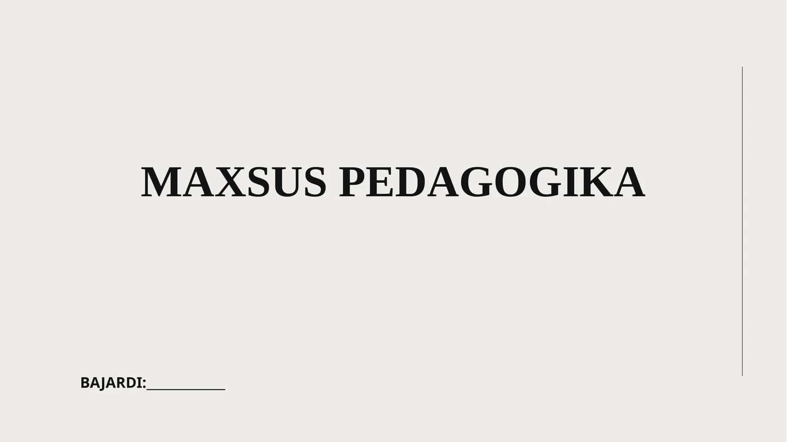 MAXSUS PEDAGOGIKA 1