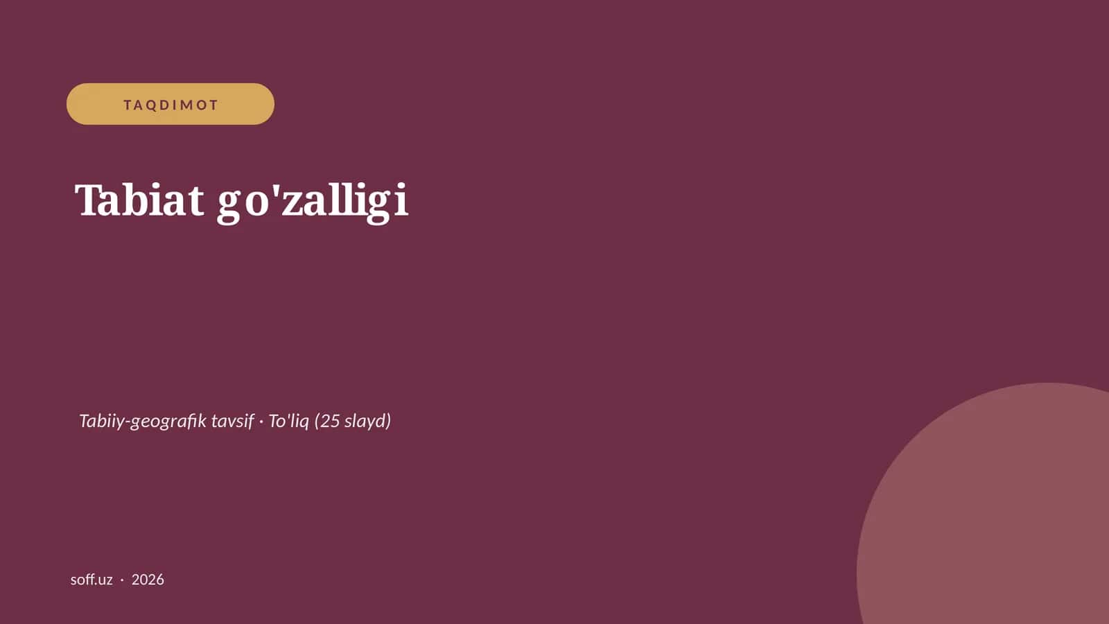Tabiat go'zalligi 1