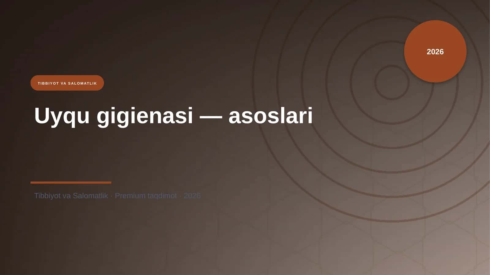 Uyqu gigienasi — asoslari 1