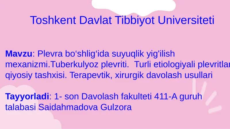 Tuberkulyoz plevriti 1