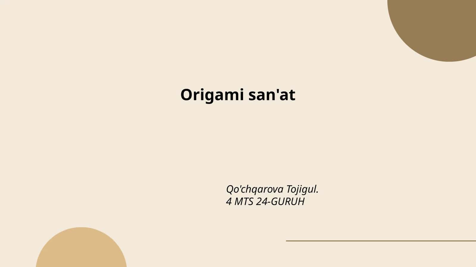 Origami san'at 1