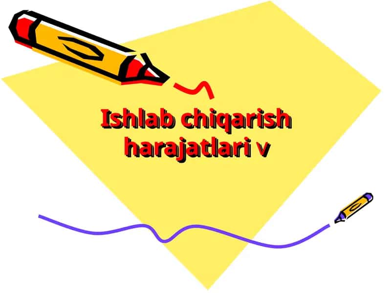 Ishlab chiqarish harajatlari 1