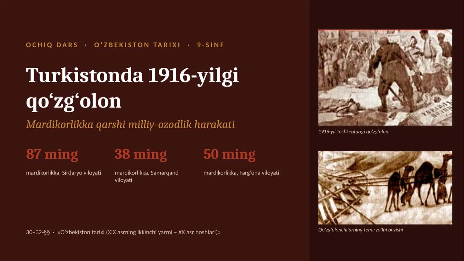 O‘zbekiston tarixi 1916-yilgi qo‘zg‘olon 1
