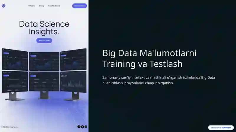 Big Data Ma'lumotlarni Training va Testlash