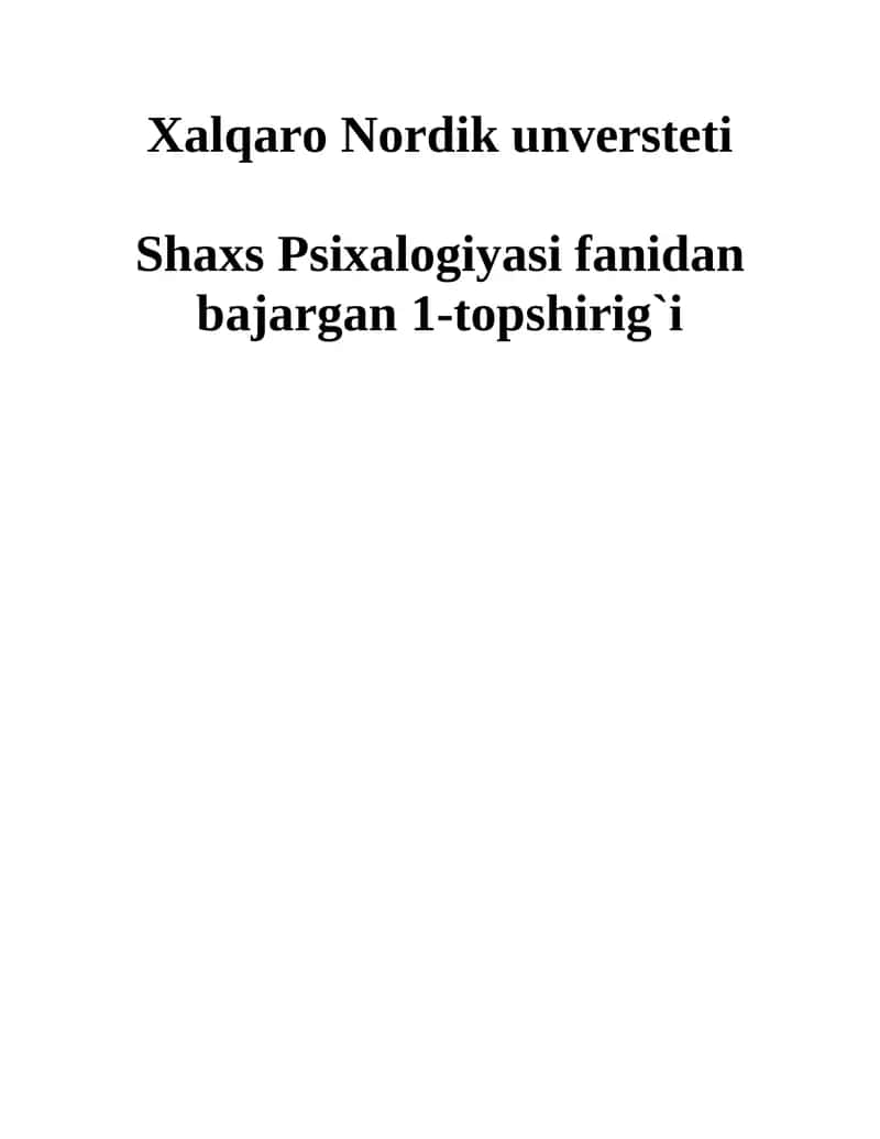 T.Liri metodikasi va V.M.Rusalovning  “Temperament tiplarini aniqlash”  testi 1