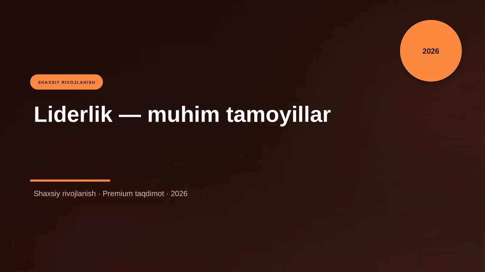 Liderlik — muhim tamoyillar 1