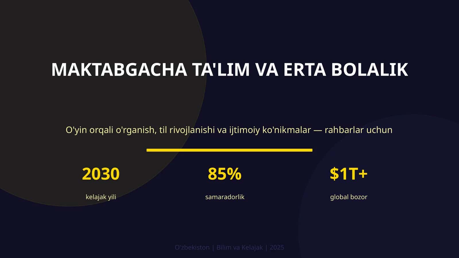 Maktabgacha ta'lim va erta bolalik 1