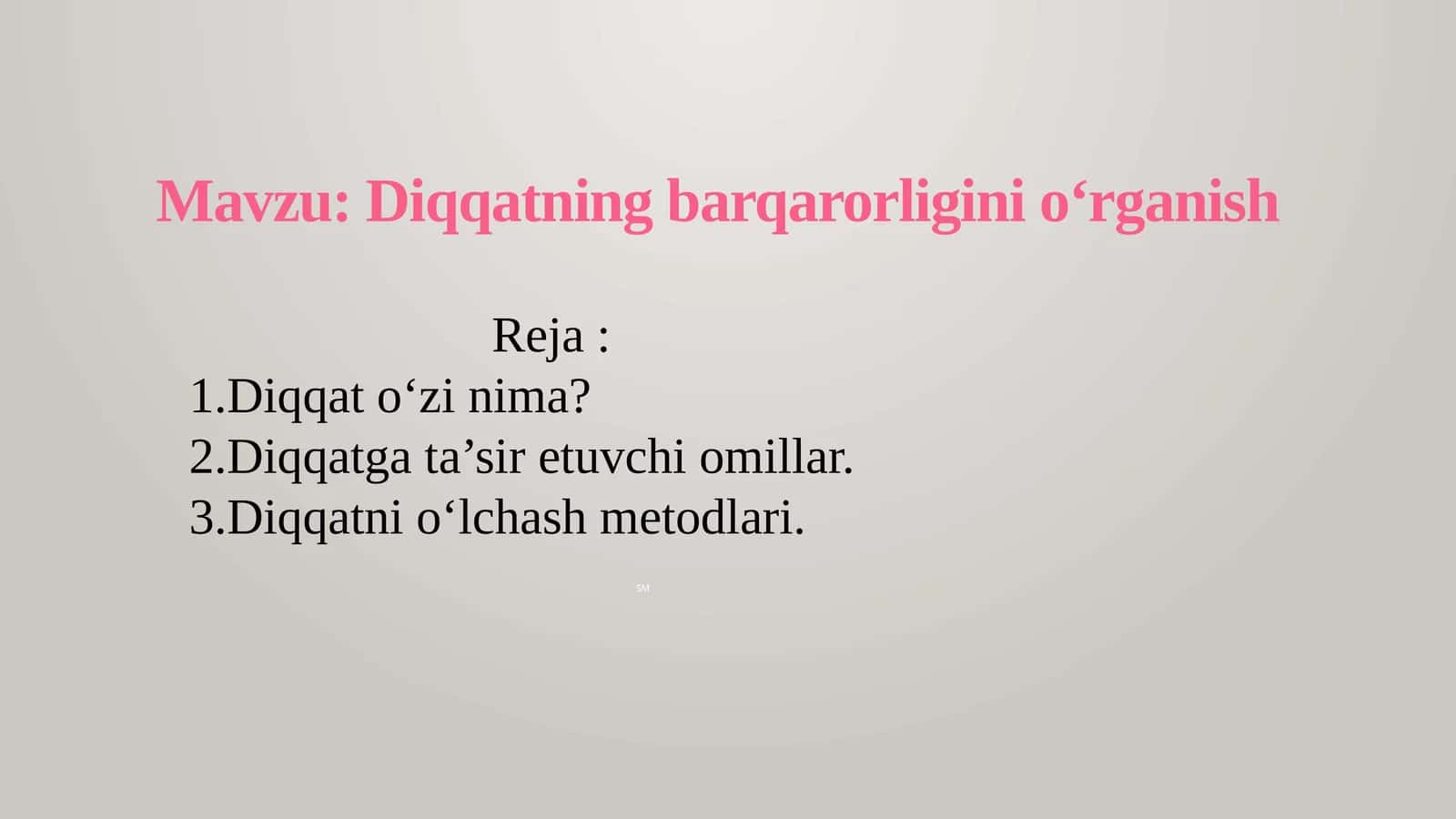 Diqqatning barqarorligini oʻrganish 1