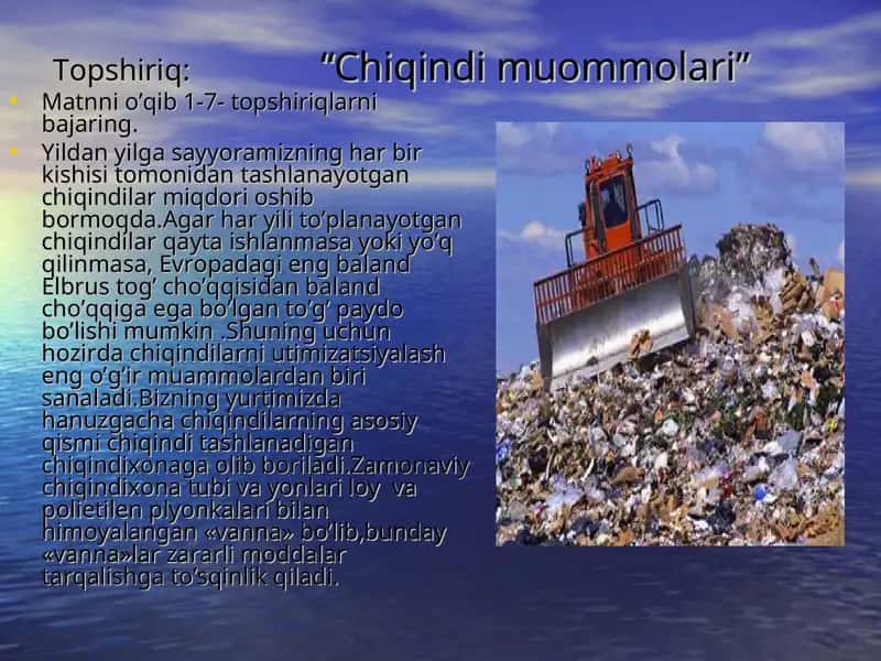 Chiqindi muommolari 1