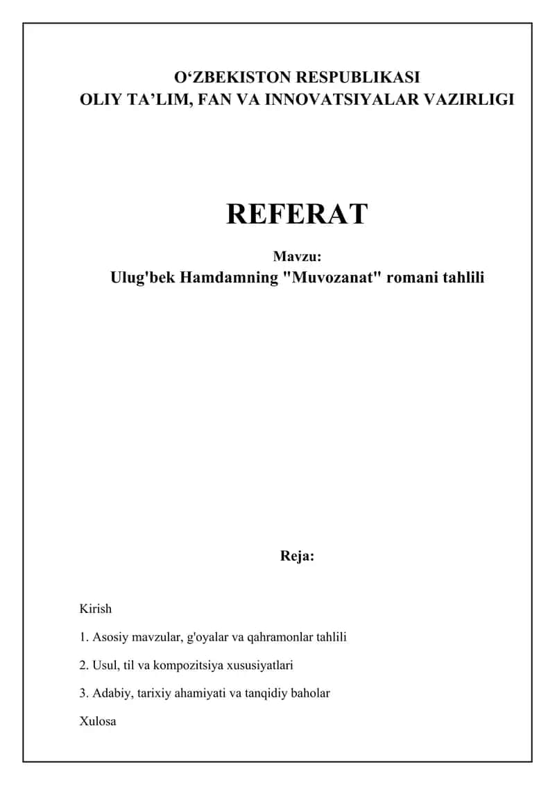Muvozanat 1