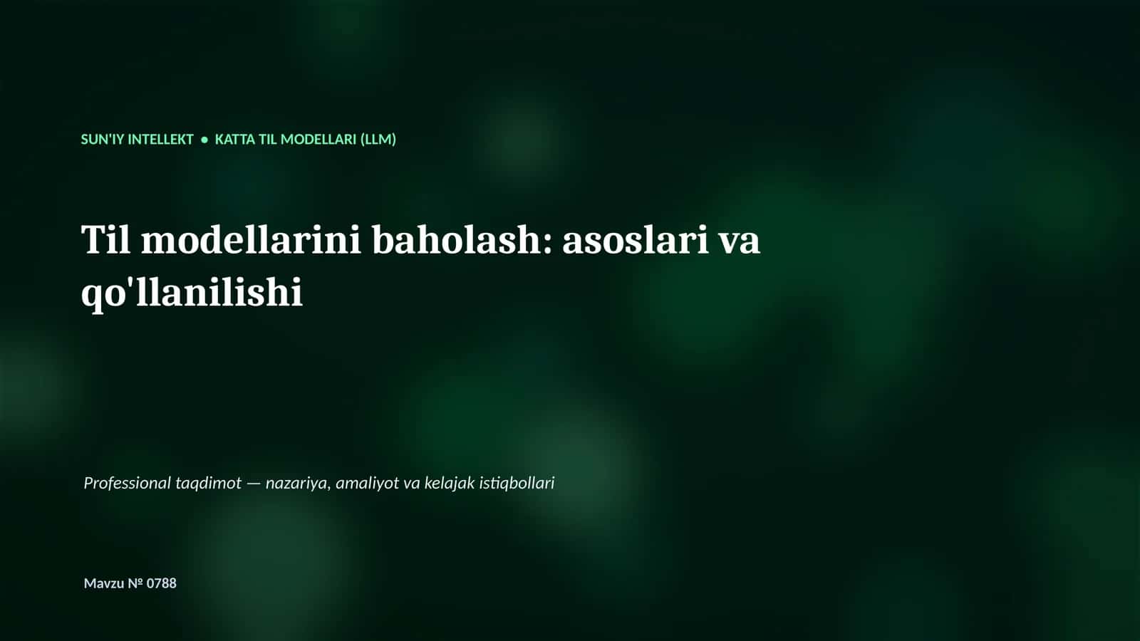 Katta Til Modellari (LLM) 1