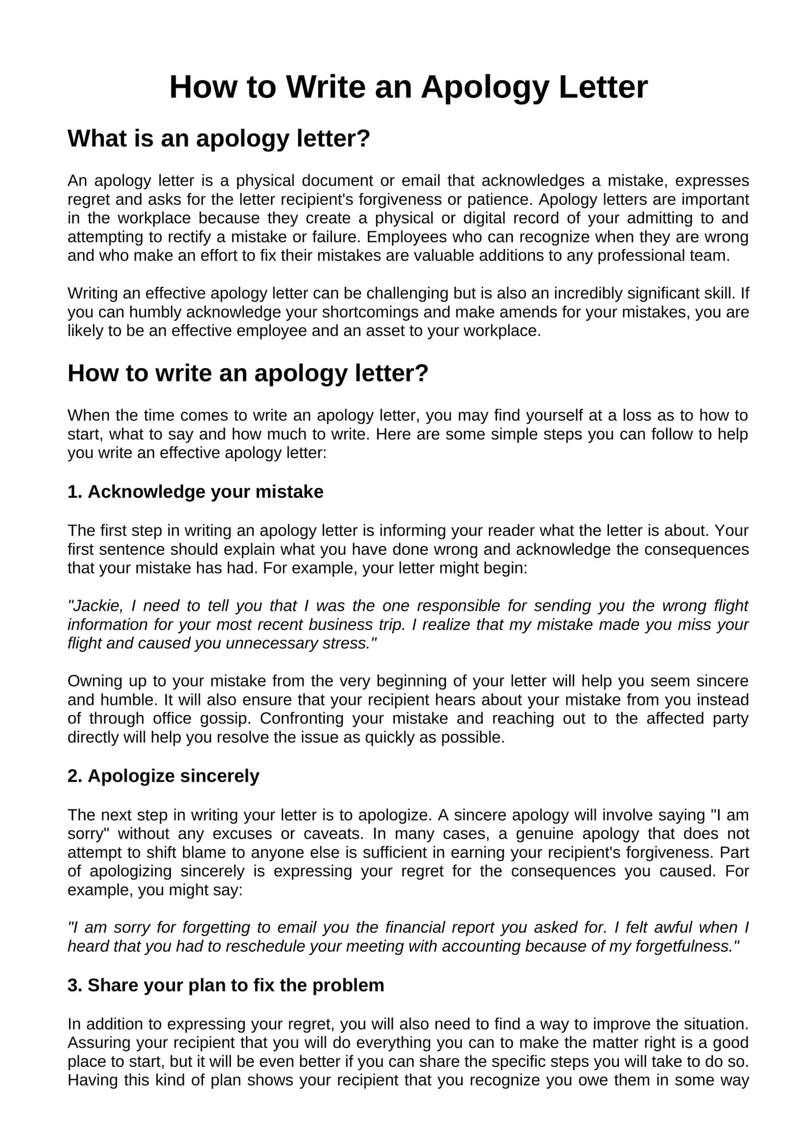 How to Write an Apology Letter 1