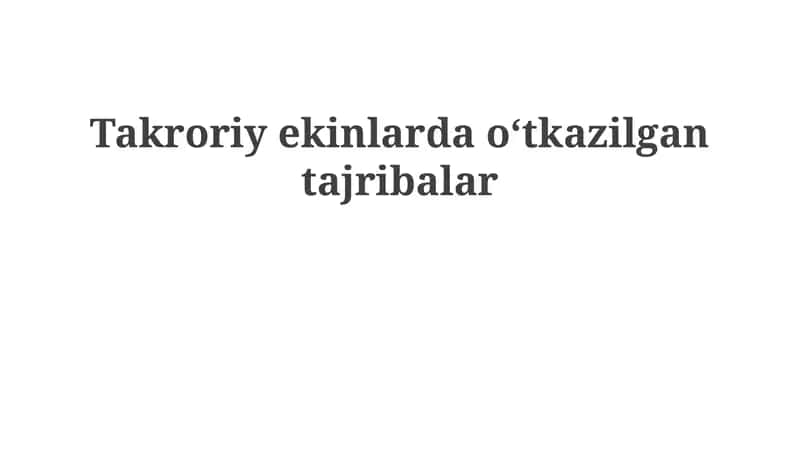 Takroriy ekinlar 1