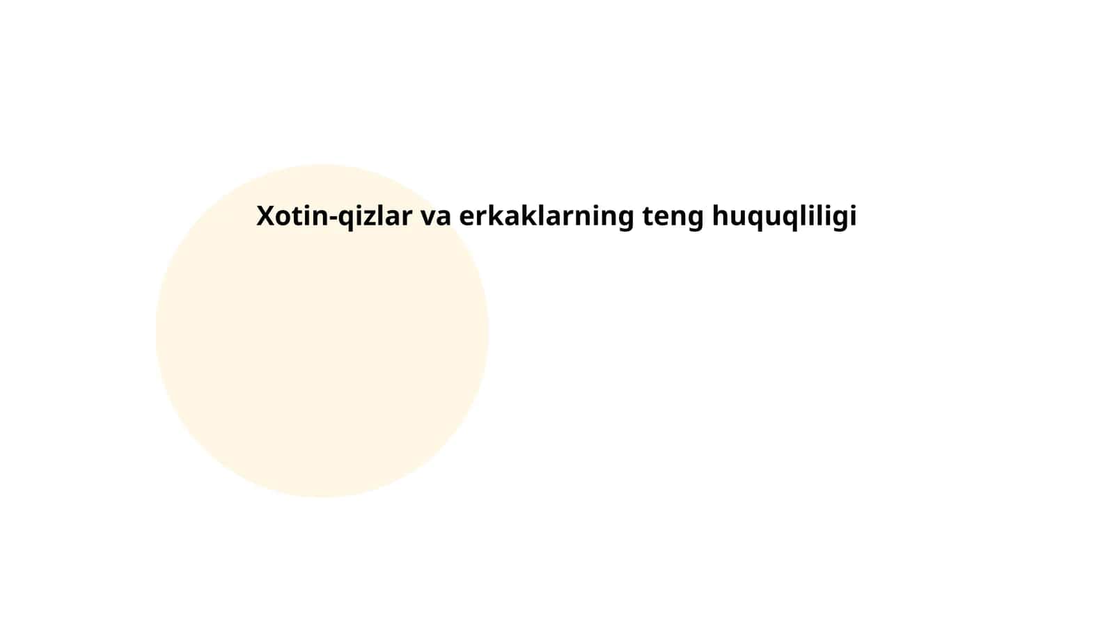 Xotin-qizlar va erkaklarning teng huquqliligi 1