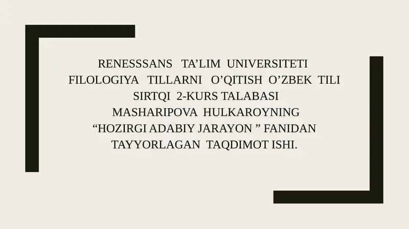 O'zbek tili 1
