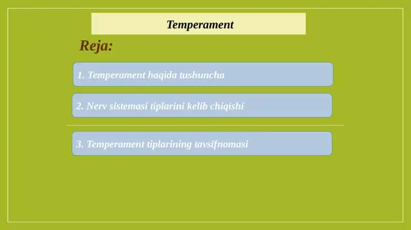 Temperament 1