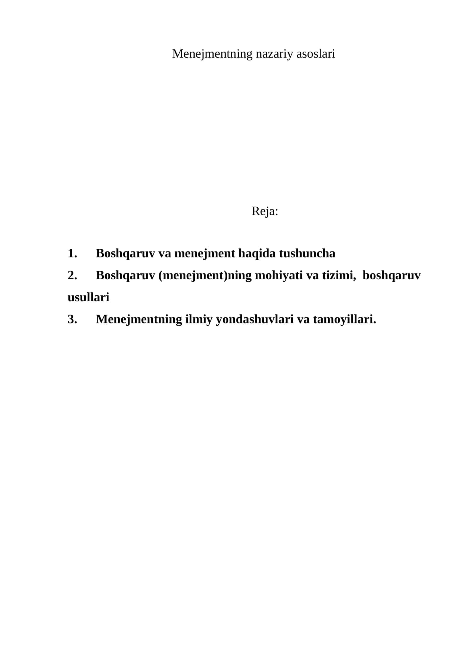 Menejmentning nazariy asoslari 1