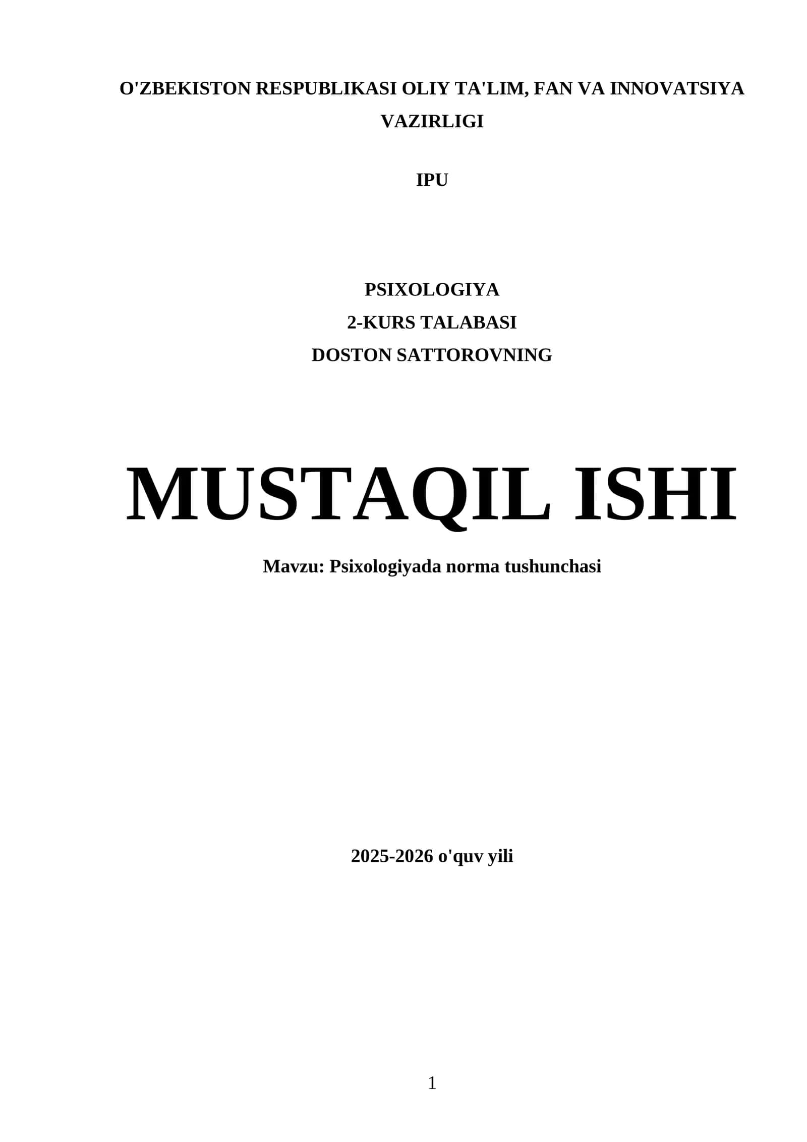 Psixologiyada norma tushunchasi 1