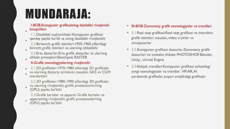 Kompyuter grafikasining dastlabki rivojlanish bosqichlari 1